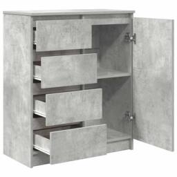 Berkfield Home Sideboard with Drawers Concrete Grey 71x35x84 cm Engineered Wood - Size: 71 x 35 x 84 cm - thumbnail 5
