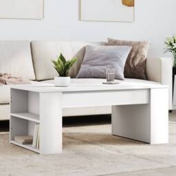 Berkfield Home Coffee Table White 102x55x42 cm Engineered Wood - Size: 102 x 55 x 42 cm - thumbnail 2