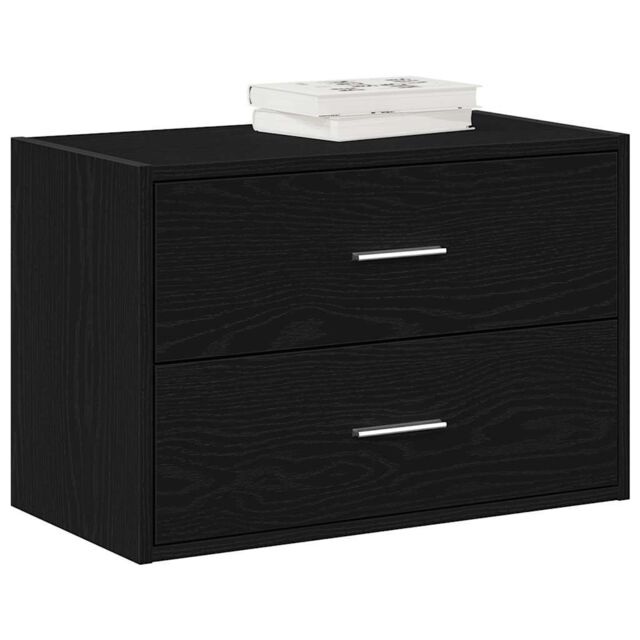 Berkfield Home Cabinet with 2 Drawers Black Oak 60x31x40 cm Engineered Wood - Size: 60 x 31 x 40 cm - image 1