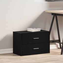 Berkfield Home Cabinet with 2 Drawers Black Oak 60x31x40 cm Engineered Wood - Size: 60 x 31 x 40 cm - thumbnail 3