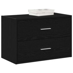 Berkfield Home Cabinet with 2 Drawers Black Oak 60x31x40 cm Engineered Wood - Size: 60 x 31 x 40 cm - thumbnail 1
