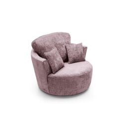 Abakus Direct Harriet Crushed Chenille Swivel Chair in Pink - thumbnail 5