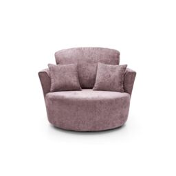 Abakus Direct Harriet Crushed Chenille Swivel Chair in Pink