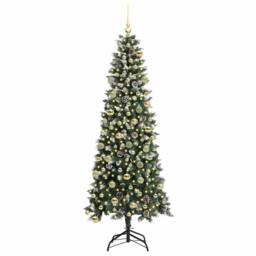 Berkfield Home Artificial Christmas Tree with 300 LEDs Green 86 x 86 x 210 cm - thumbnail 3