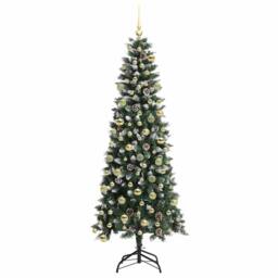 Berkfield Home Artificial Christmas Tree with 300 LEDs Green 86 x 86 x 210 cm - thumbnail 4