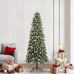 Berkfield Home Artificial Christmas Tree with 300 LEDs Green 86 x 86 x 210 cm
