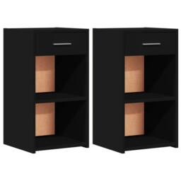 Berkfield Home Bedside Cabinets 2 pcs Black 35x34x65 cm Engineered Wood - Size: 35 x 34 x 65 cm - thumbnail 1