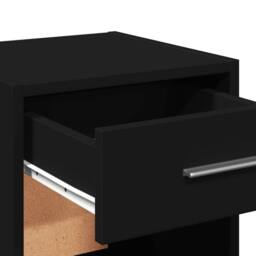 Berkfield Home Bedside Cabinets 2 pcs Black 35x34x65 cm Engineered Wood - Size: 35 x 34 x 65 cm - thumbnail 9