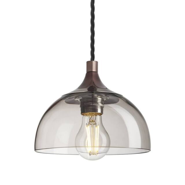 Industville Chelsea Glass Dome Pendant - 8 Inch in Bronze - Size: 8 inches - image 1