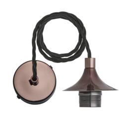 Industville Chelsea Glass Dome Pendant - 8 Inch in Bronze - Size: 8 inches - thumbnail 4