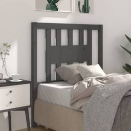 Berkfield Home Headboard Grey 96x4x100 cm Solid Wood Pine - Size: 96 x 4 x 100 cm - thumbnail 5