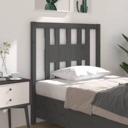 Berkfield Home Headboard Grey 96x4x100 cm Solid Wood Pine - Size: 96 x 4 x 100 cm - thumbnail 2
