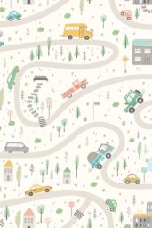 Hoopla Walls Road Trip 10m Matt Wallpaper in Natural - thumbnail 2