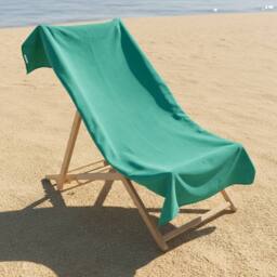 OHS Plain Microfibre Quick Dry Beach Towel Bathroom in Turquoise - thumbnail 1