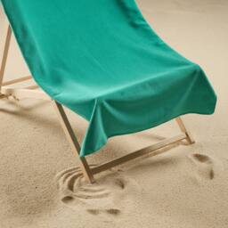 OHS Plain Microfibre Quick Dry Beach Towel Bathroom in Turquoise - thumbnail 2