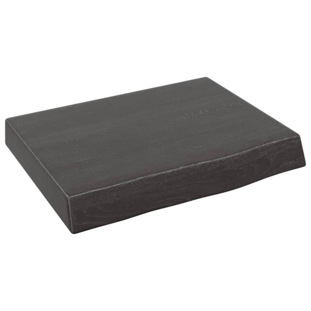Berkfield Home Wall Shelf Dark Grey 40x30x(2-6) cm Treated Solid Wood Oak in Brown - image 1
