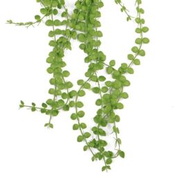 Leaf Artificial Hanging Trailing Plant UV Fire Resistant Pearl String 92cm Pack of 6 in Green - thumbnail 2