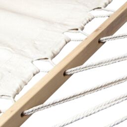 Charles Bentley 3M Garden Hammock With Wooden Arc Stand One Person - Cream - thumbnail 6