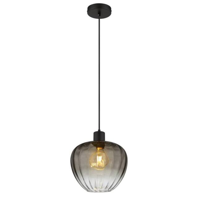 Netlighting Toy 29cm Dome Pendant Matt Black Smoke Glass Shade 1x E27 - image 1