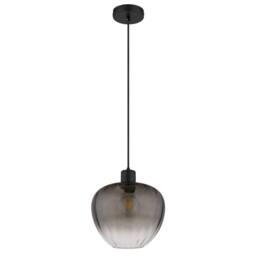 Netlighting Toy 29cm Dome Pendant Matt Black Smoke Glass Shade 1x E27 - thumbnail 2