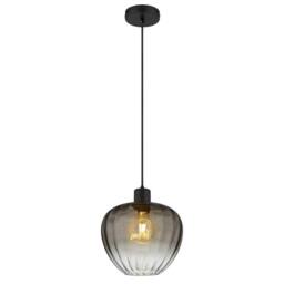 Netlighting Toy 29cm Dome Pendant Matt Black Smoke Glass Shade 1x E27 - thumbnail 1