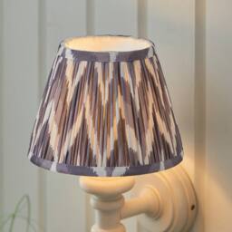 Netlighting Carnaby Almond White Wall Light Grey Fabric Zigzag Shade 20cm B22 - thumbnail 4