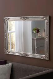Decorative Silver Mirror 104 x 74cm - thumbnail 1