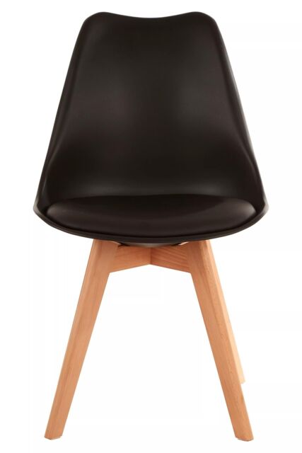 Orsina Stockholm Black Chair With Cushion & Beech Wood Legs - image 1