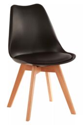 Orsina Stockholm Black Chair With Cushion & Beech Wood Legs - thumbnail 2