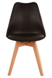 Orsina Stockholm Black Chair With Cushion & Beech Wood Legs - thumbnail 7