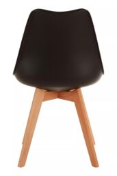 Orsina Stockholm Black Chair With Cushion & Beech Wood Legs - thumbnail 4