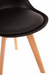 Orsina Stockholm Black Chair With Cushion & Beech Wood Legs - thumbnail 6