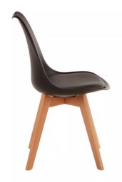 Orsina Stockholm Black Chair With Cushion & Beech Wood Legs - thumbnail 3