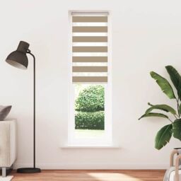 Berkfield Home Zebra Blind Sand Brown 55x200 cm Fabric Width 50.9 cm Polyester - thumbnail 2