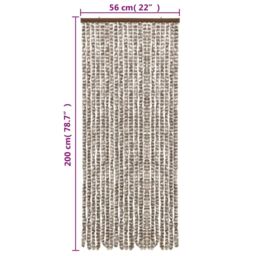 Berkfield Home Fly Curtain Taupe & White 56x200 cm Chenille - thumbnail 6