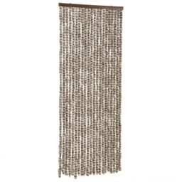 Berkfield Home Fly Curtain Taupe & White 56x200 cm Chenille - thumbnail 2