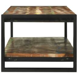 Berkfield Home Coffee Table Multicolour 120x50x38 cm Solid Wood Reclaimed - Size: 120 x 50 x 38 cm - thumbnail 4