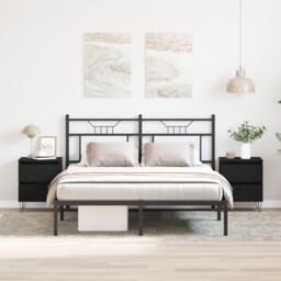 Berkfield Home Bedside Cabinets 2 pcs Black Oak 40x35x50 cm Engineered Wood - Size: 40 x 35 x 50 cm - thumbnail 1