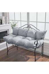 Living and Home 120*80cm Solid Colour Garden Seat Cushion in Grey - thumbnail 1