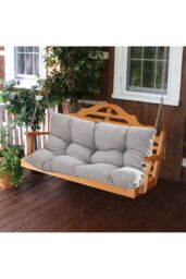 Living and Home 120*80cm Solid Colour Garden Seat Cushion in Grey - thumbnail 5