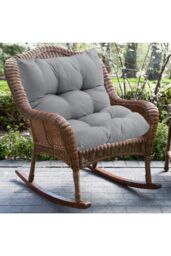 Living and Home 120*80cm Solid Colour Garden Seat Cushion in Grey - thumbnail 6