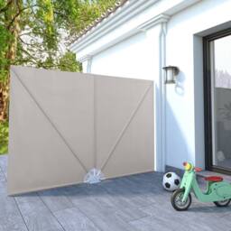 Berkfield Home Collapsible Terrace Side Awning Cream 240x160 cm in Beige - thumbnail 1