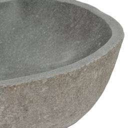 Berkfield Home Basin River Stone Oval (37-46)x(29-36) cm in Black - thumbnail 4
