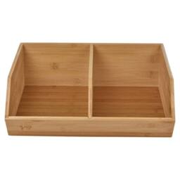 Havendro 3PCS Double Compartment Wooden Cosmetic Organiser Makeup Storage in Natural - thumbnail 2