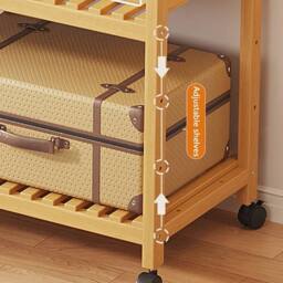 Kelvenix Wooden Clothes Rail Hanging in Natural - thumbnail 5