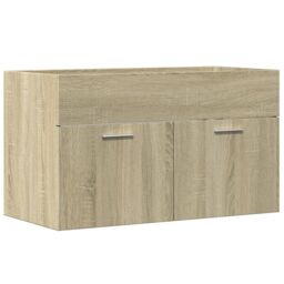 Berkfield Home Sink Cabinet Sonoma Oak 80x38.5x46 cm Engineered Wood in Brown - thumbnail 2