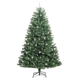 Berkfield Home Artificial Hinged Christmas Tree Green 300 cm PVC & Metal - thumbnail 4