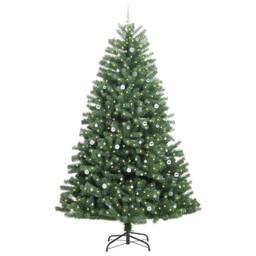 Berkfield Home Artificial Hinged Christmas Tree Green 300 cm PVC & Metal - thumbnail 3