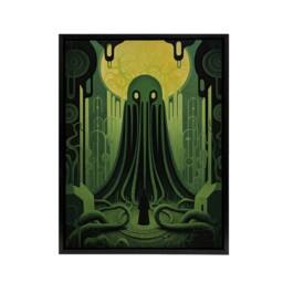 "Artery8 Rise Of Cthulhu Lovecraft Framed Canvas Wall Art Print in Green - Size: W12"" x H16""" - thumbnail 1
