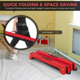 Gymax 2 Pack Folding Sawhorses Compact Power Tools Twin Pack Tool Stands in Red - thumbnail 7